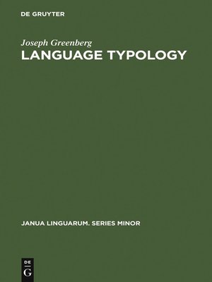 cover image of Language Typology